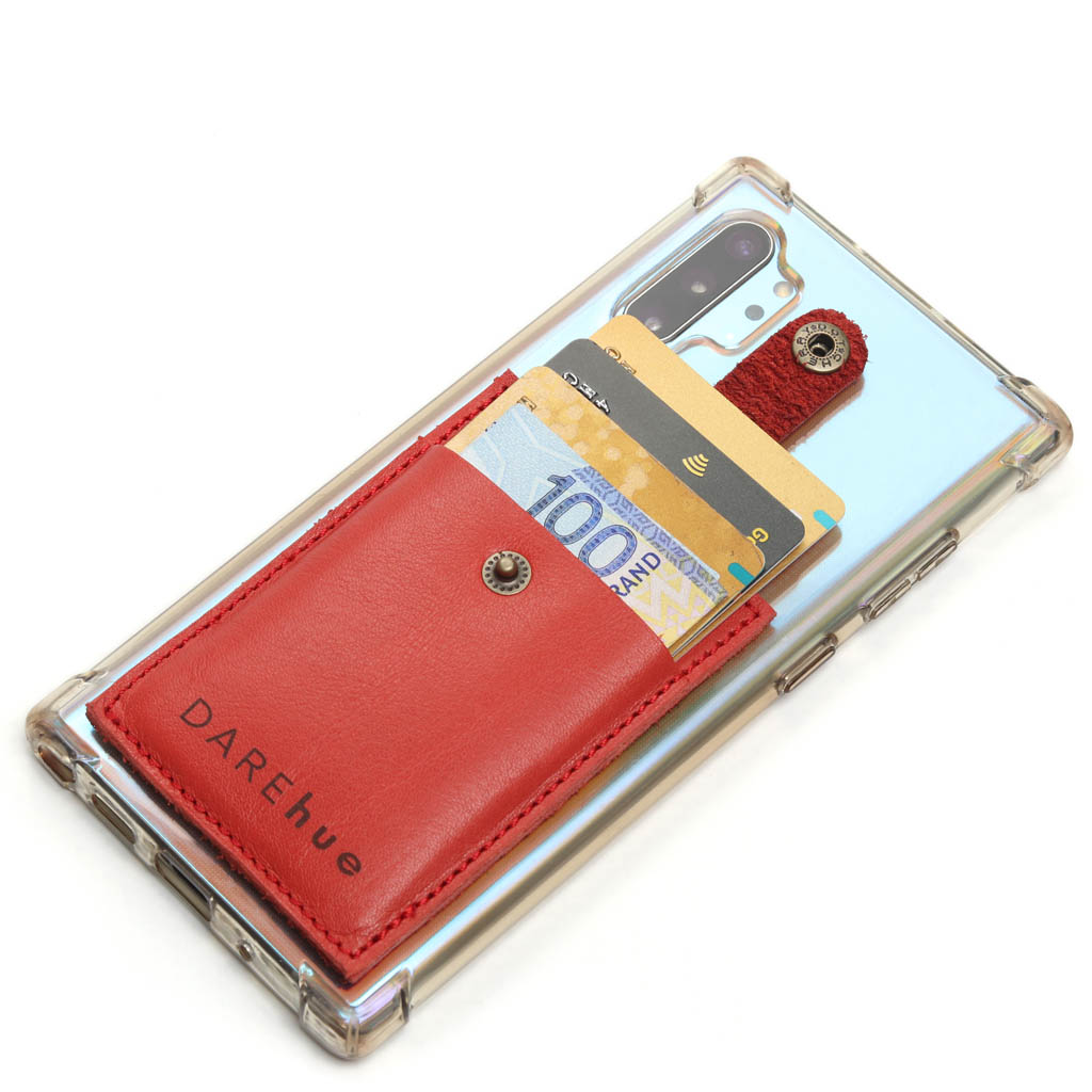 Stick On Phone Card Holder | genuine leather