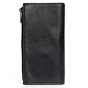 Large Slim Ladies Leather Wallet (17 card slots) | black