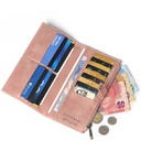 Large Slim Ladies Leather Wallet (17 card slots) | rose pink