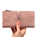 Large Slim Ladies Leather Wallet (17 card slots) | rose pink