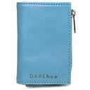 Small Slim Ladies Leather Wallet (8 card slots) | sky blue