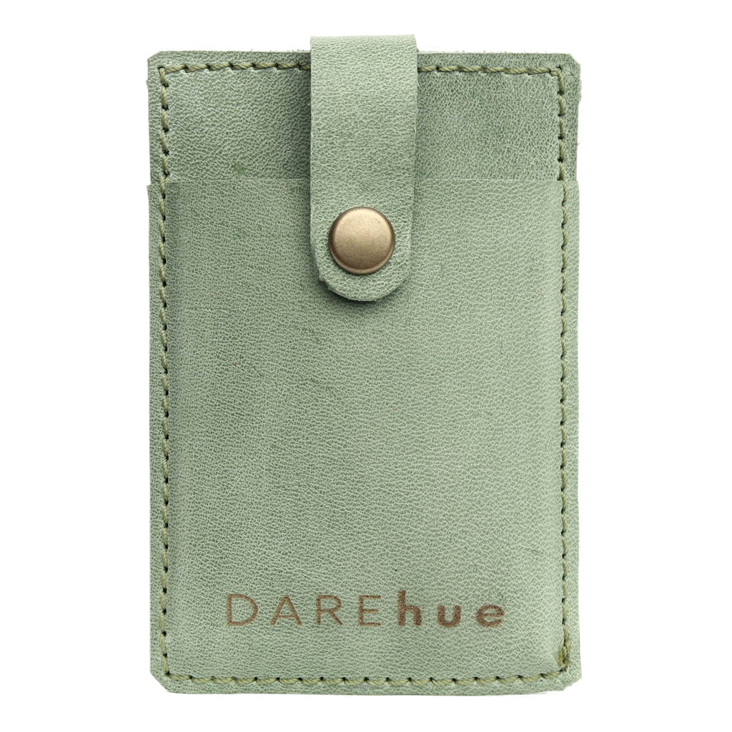 Stick-On Leather Phone Card Holder | mint green