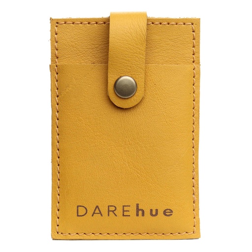 [w-pho-card-must-yel] Stick-On Leather Phone Card Holder | mustard yellow