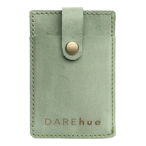 [w-pho-card-mint-gre] Stick-On Leather Phone Card Holder | mint green